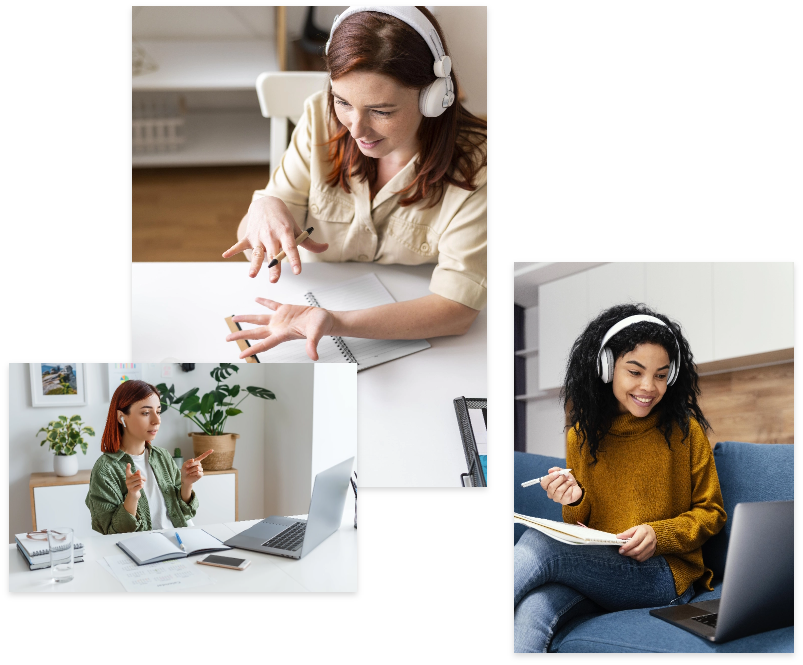 Woman with headphones